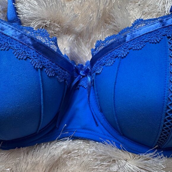Candie's Bright Blue Balconette Push-up Bra - Picture 3 of 8